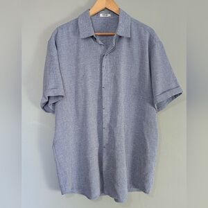 Coofandy Men's XL Blue‎ Short Sleeve Button Down Shirt